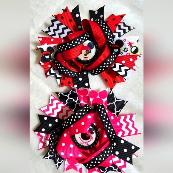 Huge Lot of 23 Boutique Disney Style Alligator Clip Hairbows - Picture 9 of 16